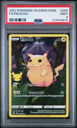Pokemon 2021 Pikachu 005/025 25th Anniversary Stamp Celebrations PSA 9 - Image 1