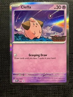 Pokemon TCG Cleffa 037 (prerelease) SVP Obsidian Flames Stamped Promo NM - Image 1