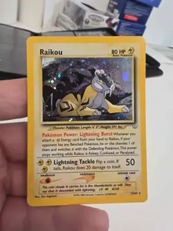 Pokemon TCG Neo Revelation Raikou Holo 13/64 Basic Lightning 2000 English - Image 2