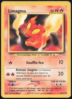 Carte Pokemon Limagma 53/64 Neo Revelation Francais - Image 1