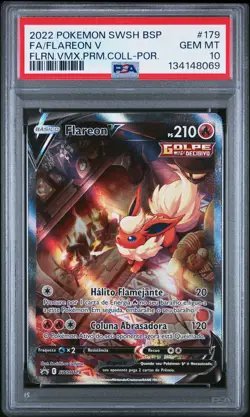 2022 POKEMON SWSH BLACK STAR PROMO #179 FULL ART/FLAREON V PSA 10 - Image 1