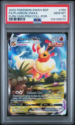 2022 POKEMON SWSH BLACK STAR PROMO #180 FULL ART/FLAREON VMAX PSA 10 - Image 1