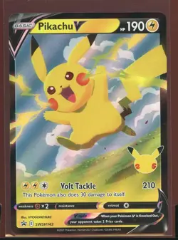 Pikachu V Holo Black Star Promo NM SWSH143 Sword & Shield Pokemon - Image 1