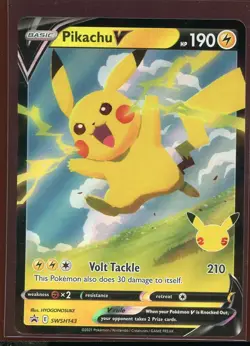 Pikachu V Holo Black Star Promo NM SWSH143 Sword & Shield Pokemon - Image 3