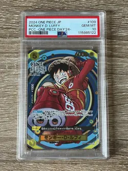 2024 Monkey D. Luffy OP07-109 SR Promo One Piece Day 24 Japanese PSA 10 Gem Mint - Image 1