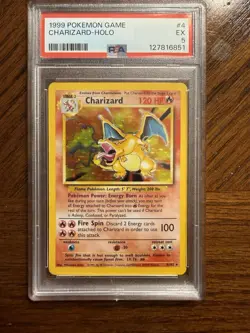 1999 Pokemon Base Set Charizard 4/102 Unlimited Holo Rare PSA 5 - Image 1