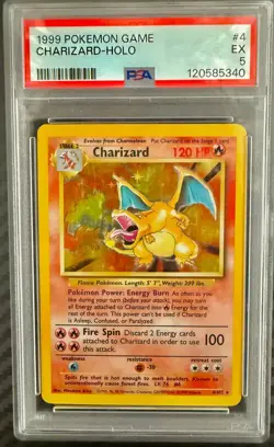 1999 Pokemon Base Set Unlimited Charizard 4/102 Holo- PSA 5 EXCELLENT CONDITION - Image 1