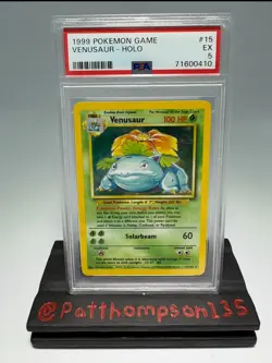 Pokemon Venusaur 15/102 Base Set Holo Rare PSA 5 - Image 1