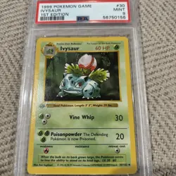 Pokemon TCG 1st Edition Shadowless Ivysaur #30/102 - 1999 Base Set - PSA 9 MINT! - Image 3