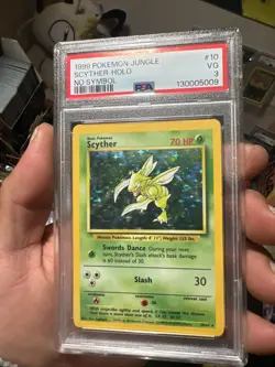 Pokemon TCG Jungle Scyther Holo Rare Card 10/64 No Symbol Error, Misprint PSA 3! - Image 1