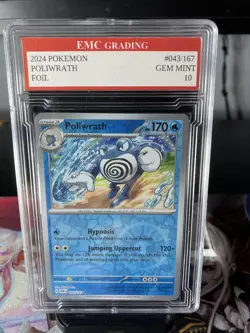 POLIWRATH 2024 FOIL #043/167 Pokemon Card GRADED 10 TCG CCG - Image 1
