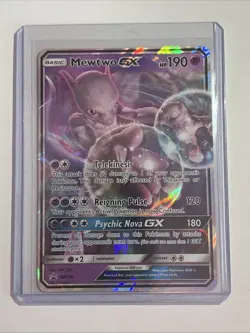 Pokemon Mewtwo GX SM196 Black Star Promo Holo Ultra Rare Card L2 - Image 1