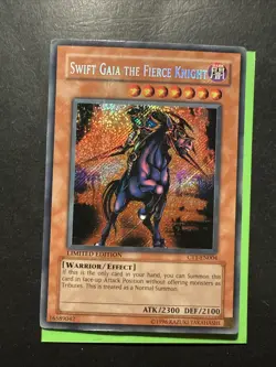 Swift Gaia the Fierce Knight CT1-EN004 Secret Rare 2004 Tin Yugioh Card MP - Image 1