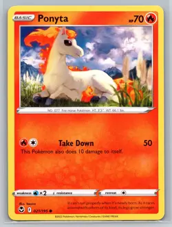 Ponyta 021/195 Silver Tempest Fire Type Basic Pokemon Card Regular - Image 1