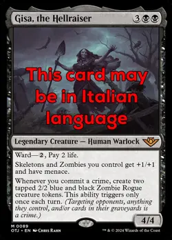 MTG GISA, THE HELLRAISER EXC - GISA, CHE SCATENA L'INFERNO 89 - OTJ - MAGIC - Image 1