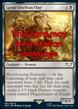 MTG GREAT UNCLEAN ONE 35 EXC - GRANDE IMMONDO - 40K IT - MAGIC - Image 1