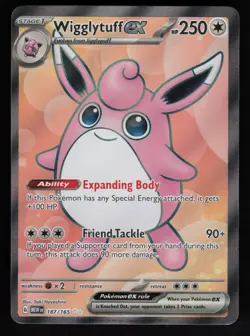 Wigglytuff ex 187/165 SV: Scarlet & Violet 151 Ultra Rare Pokemon TCG Card NM - Image 1