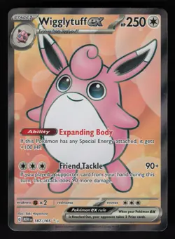 Wigglytuff ex 187/165 SV: Scarlet & Violet 151 Ultra Rare Pokemon TCG Card NM - Image 1