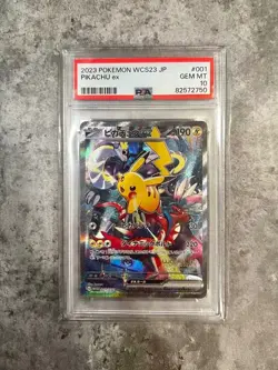 🌟PSA 10🌟 Pikachu ex 001/030 Yokohama 2023 WCS Promo Pokemon World Championship - Image 1