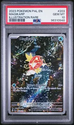 2023 Pokemon Paldea Evolved Magikarp #203 Illustration Rare PSA 10 - Image 1
