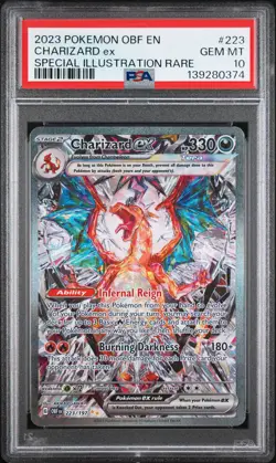 2023 POKEMON OBF EN-OBSIDIAN FLAMES #223 CHARIZARD EX PSA 10 - Image 1