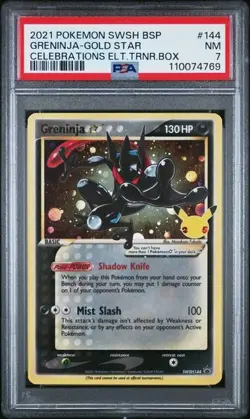 Greninja SWSH144 Gold Star Black Star Promo PSA 7 2021 Pokemon Celebrations - Image 1