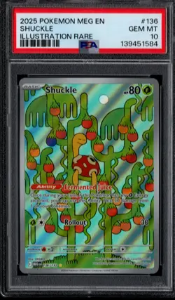 Shuckle Illustration Rare Holo #136/132 Pokemon Mega Evolution English PSA 10 - Image 1