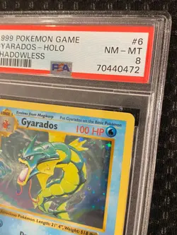 PSA 8 NM - MT Base Set Shadowless Gyarados 6/102 Holo 1999 Pokemon Near Mint - Image 2