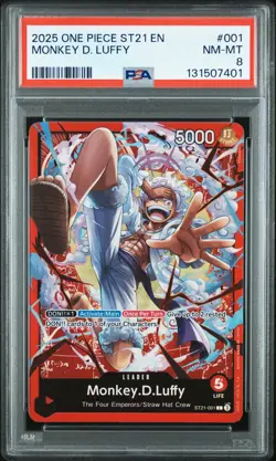 2025 ONE PIECE STARTER DECK ST21-EX GEAR 5 #001 MONKEY D. LUFFY PSA 8 - Image 1