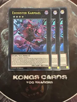 X3 BPRO-EN044 Exosister Karmael Ultra Rare 1st Edition YuGiOh NEW! PLAYSET - Image 1