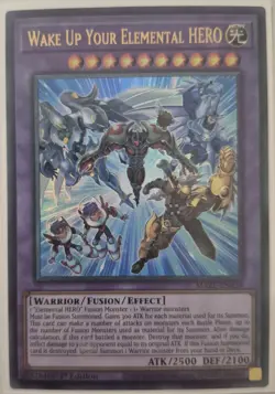 YuGiOh Wake Up Your Elemental HERO Ultra Rare 1st Edition MAZE-EN014 - Image 1