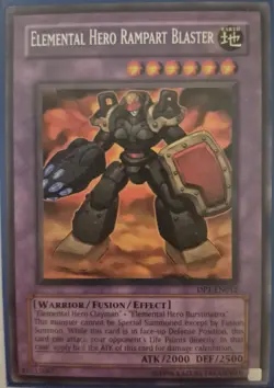 YuGiOh Elemental HERO Rampart Blaster Rare DP1-EN012 - Image 1