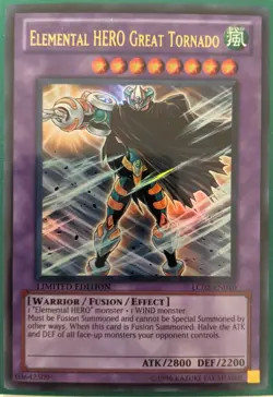 YuGiOh Elemental HERO Great Tornado Ultra Rare LC02-EN010 - Image 1
