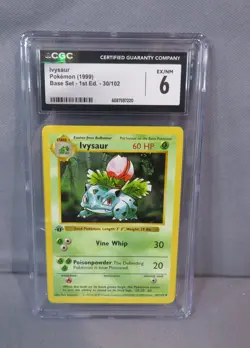 IVYSAUR Pokemon 1999 Base Set 1st Edition 30/102 Shadowless CGC Grade 6 Ex/NM - Image 1