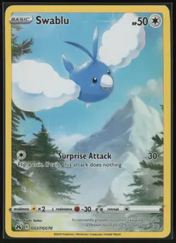 Pokemon Swablu Ultra Rare Holo Crown Zenith: Galarian Gallery 2023 GG27/GG70 NM - Image 1