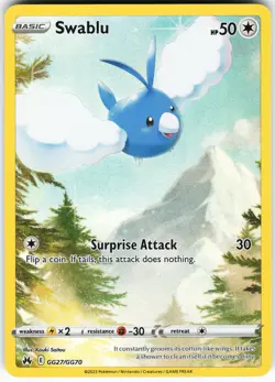 Swablu GG27/GG70 Pokemon Crown Zenith: Galarian Gallery Holo Ultra Rare NM - Image 1