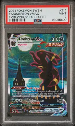 Pokemon 2021 Umbreon VMAX 215/203 Alt Art Secret Rare Evolving Skies PSA 9 - Image 1