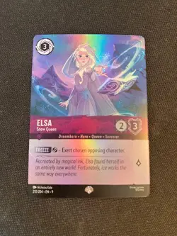 2025 DISNEY LORCANA TCG FABLED ELSA SNOW QUEEN EPIC CARD 210/204 EN 9 B - Image 1