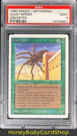 MTG Unlimited Edition 1993 Giant Spider PSA 9 Mint Old School 93/94 - Image 1