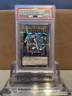 Yu-Gi-Oh! Blue-Eyes White Dragon QCSR LC01-EN004 2023 Attribute Error GER PSA 10 - Image 1