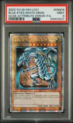 PSA 9 - Yu-Gi-Oh Card - LC01-EN004 - BLUE-EYES WHITE DRAGON (25th QCSR Holo) - Image 1