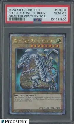 2023 Yu-Gi-Oh! LC01 Quarter Century Secret #EN004 Blue-Eyes White Dragon PSA 10 - Image 1
