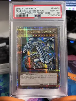 PSA 10 Blue-Eyes White Dragon LC01-EN004 QCSE Attribute ERROR - Image 1