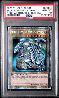Blue-Eyes White Dragon, LC01-EN004, PSA 10, QCSE-Attribute ERROR-Italian, YUGIOH - Image 1