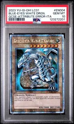 Blue-Eyes White Dragon, LC01-EN004, PSA 10, QCSE-Attribute ERROR-Italian, YUGIOH - Image 3