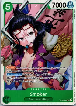 One Piece Card Game Smoker OP10 030 SR Character English Foil - Image 1