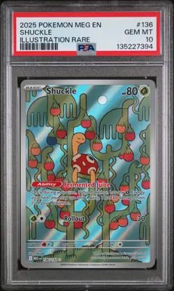 Shuckle Illustration Rare Pokemon Meg En-Mega Evolution 136/132 PSA 10 - Image 1