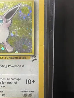 Pokemon TCG Wigglytuff 19/130 Base Set 2 Unlimited Holo Rare HP Damaged - Image 2