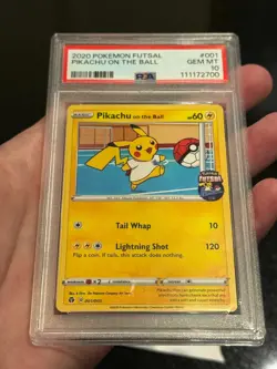 2020 POKEMON FUTSAL #001 PIKACHU ON THE BALL PSA 10 UK Exclusive Promo - Image 5