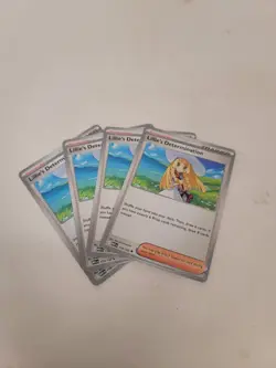 4x Playset Lillie's Determination 119/132 Pokemon TCG Mega Evolution M/NM - Image 1